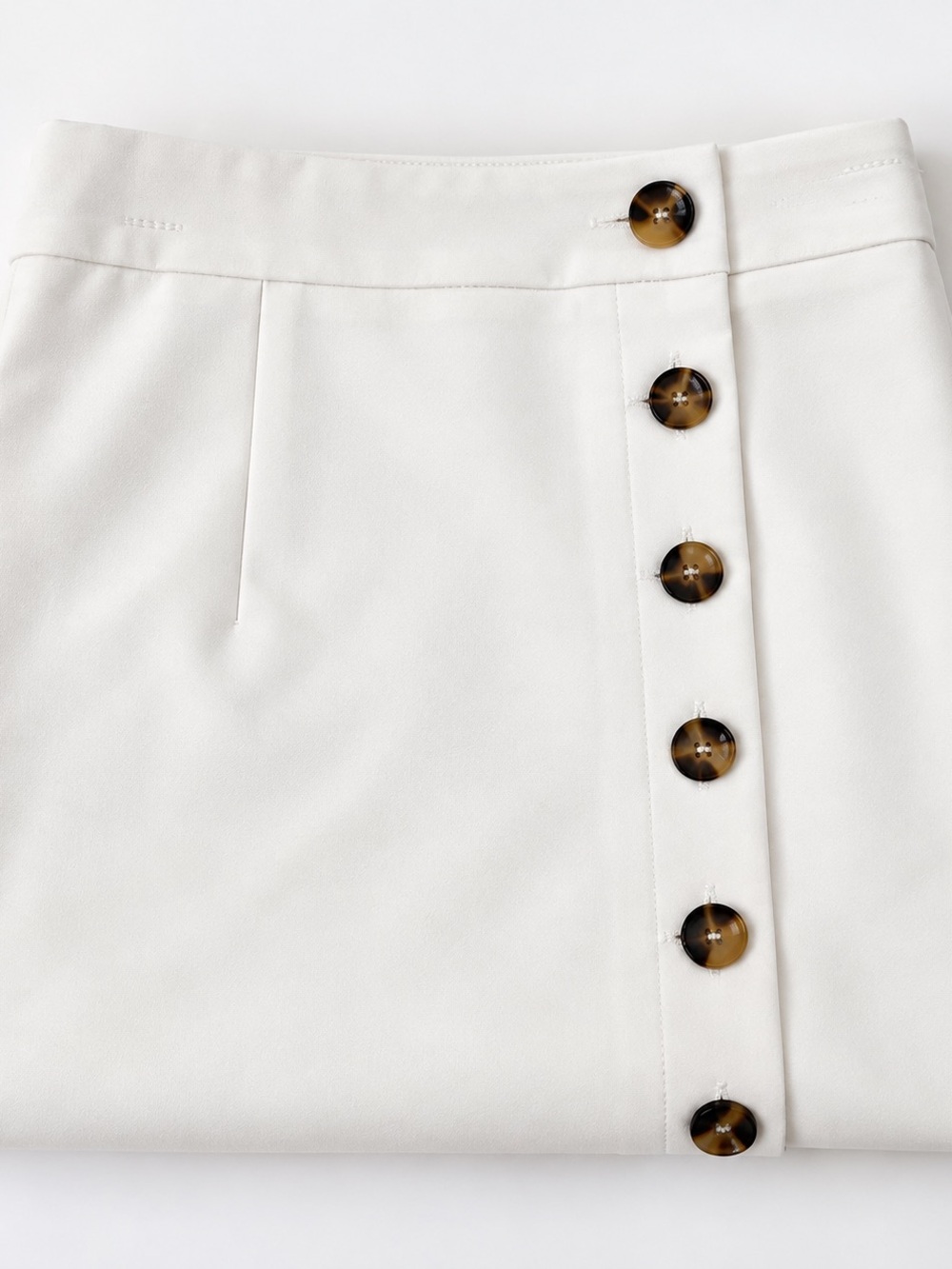 Alex Marie Remy White Button Front Pencil Midi Skirt Size 4 - Picture 6 of 8